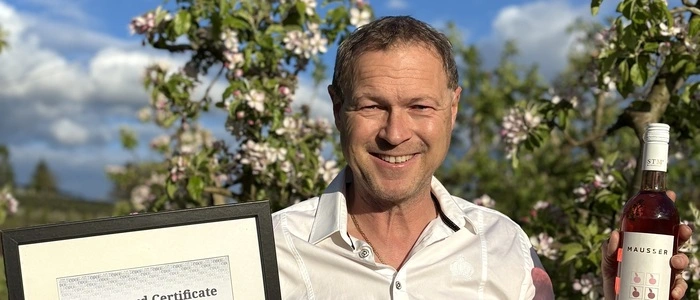 Martin Mausser hat gut lachen: Sein Most gewann den Weltmeistertitel