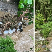 Ein Pkw landete in der Klamm