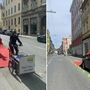 Ein roter Teppich, der über ein parkendes Auto führt: Eine originelle Protestaktion hat  MoVe-iT nun nach der Heinrichstraße auch in der Mandellstraße durchgeführt
