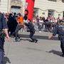 Protest beim Halbmarathon in Graz: Die Polizei musste rasch eingreifen