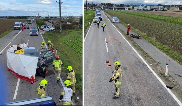 Der Motorradlenker verstarb noch an der Unfallstelle