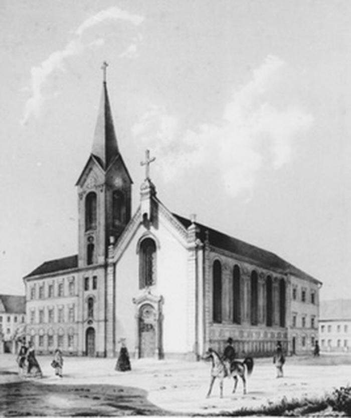 Die Heilandskirche Graz um 1855 