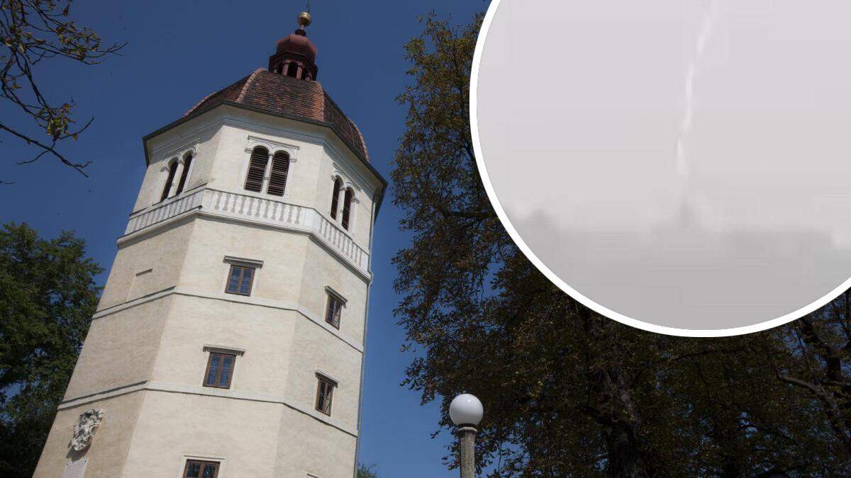 Ein Blitz schlug in den Grazer Glockenturm ein