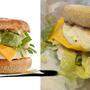 Der neue „McMuffin Fresh Avocado“ (links das Produktfoto, rechts in echt)