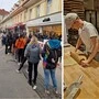 Donnerstag um 7 Uhr früh: Kunden vor der neuen Bäckerei in Graz