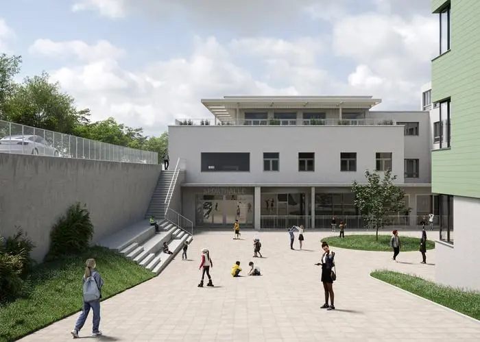 Visualisierung  des fertigen Schulzentrums