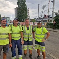 Zwei Mal Franz, Noah und Daniel: Sie und Kollegen von Porr haben es geschafft – den Sturm-Fans zuliebe
