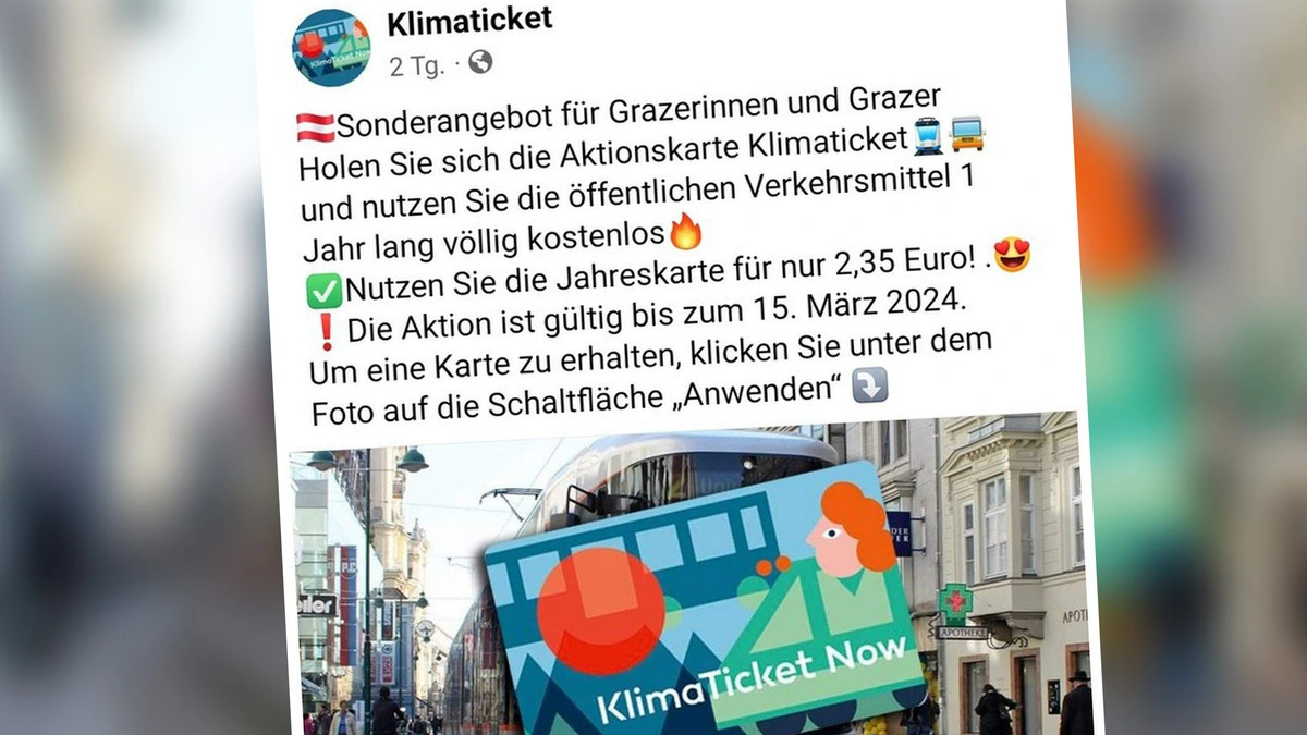 Fälschung: Derzeit werden vermeintliche Gratisfahrten für ein Jahr lang angeboten