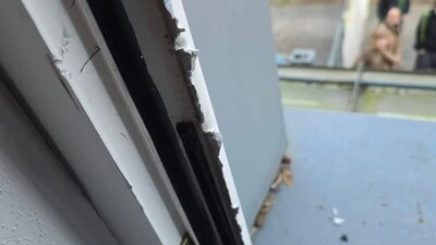 Aufgebrochenes Fenster bei der Arche Noah