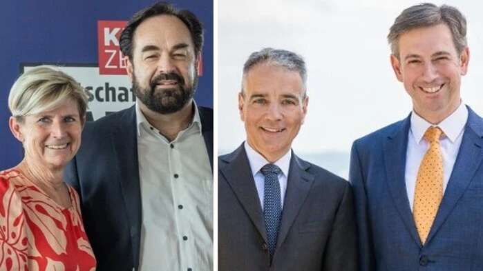 Die Messe-Vorstände Barbara Muhr und Armin Egger, die Energie-Graz-Chefs Boris Papousek und Werner Ressi (ganz rechts)