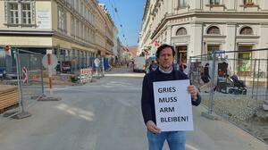Hotelier Florian Weitzer fühlt sich als Bürger gepflanzt: Die Tram-Baustelle werde nicht für eine Aufwertung im Gries genutzt