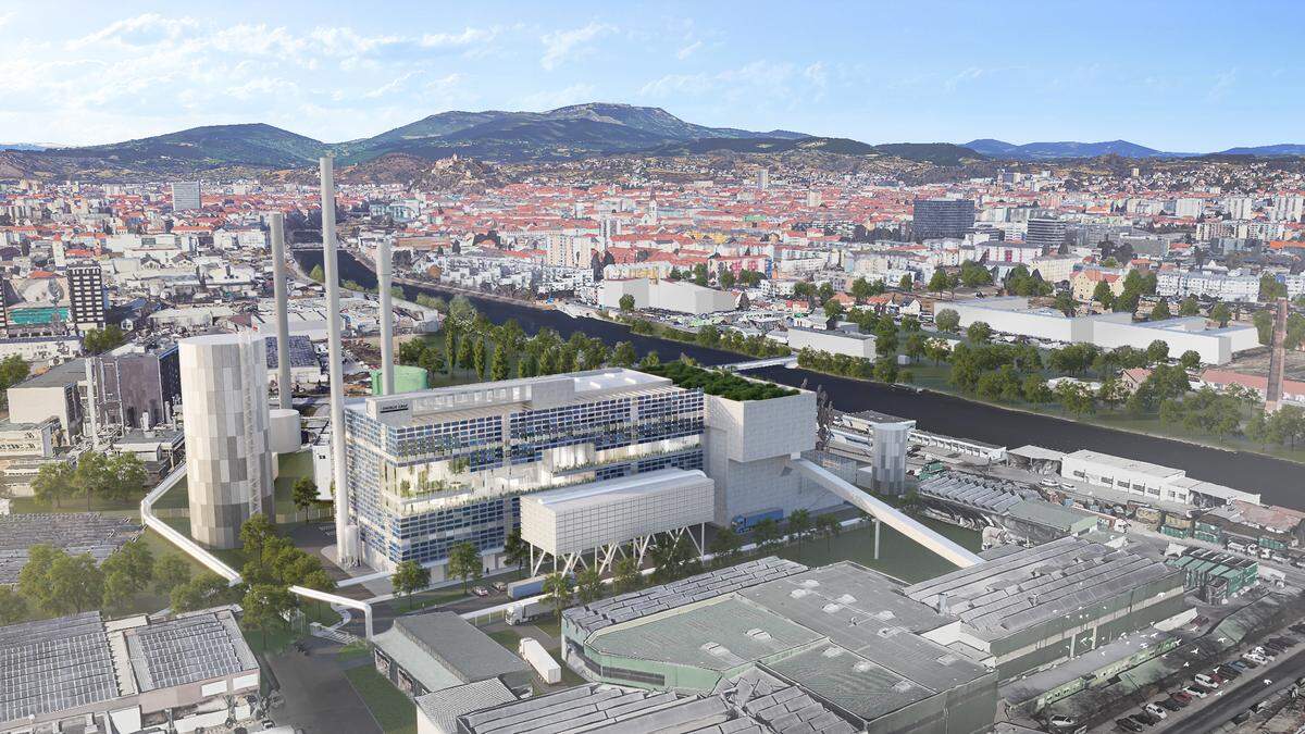 Direkt neben dem Ressourcenpark der Holding Graz soll am rechten Murufer das Energiewerk Graz gebaut werden. 