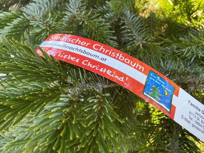 82 Christbaumbauern in der Steiermark dürfen ihre Bäume mit der Banderole „Ein Baum aus der Heimat – danke liebes Christkind“ kennzeichnen