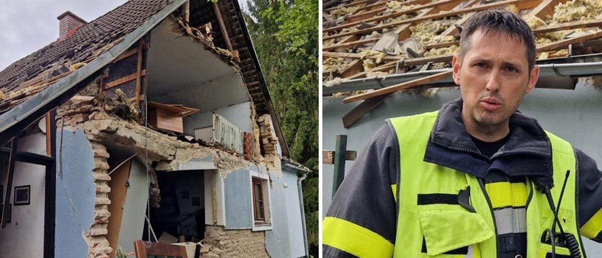 Peter Preuß leitete den Feuerwehreinsatz bei dem zerstörten Haus in Hart bei Graz