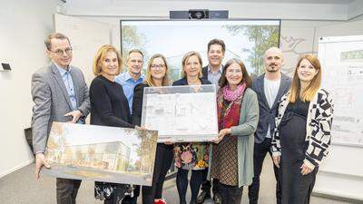 Die Koalitionsspitze und Spitzenbeamte präsentierten das Großprojekt „Küche Graz“