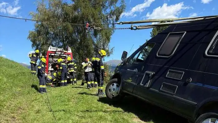 Heikle Wohnmobilbergung am Glanz (St. Peter am Kammersberg)