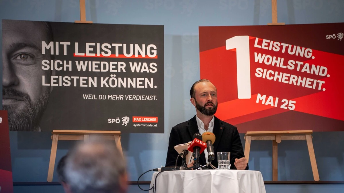 Max Lercher bei der Präsentation der neuen Kampagne