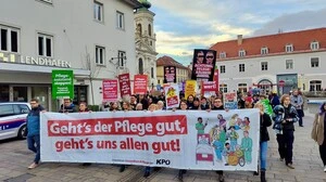 Rund 400 Menschen nahmen laut KPÖ am Protestzug teil