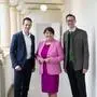 Manuela Khom zwischen Klubobmann Lukas Schnitzer und Landesgeschäftsführer Georg Preßler (alle ÖVP)