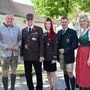 LH Mario Kunasek und der Leibnitzer Bürgermeister Daniel Kos (2.v.r.) gratulierten Hauptbrandinspektor Robert Wagner und Oberbrandinspektorin Susanne Einfalt zur gelungenen 90-Jahr-Feier der Freiwilligen Feuerwehr Seggauberg. 