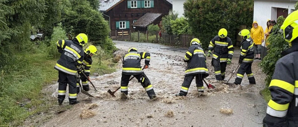 Zu Monatsbeginn waren die Wehren von Mürzzuschlag nach Starkregen gefordert 