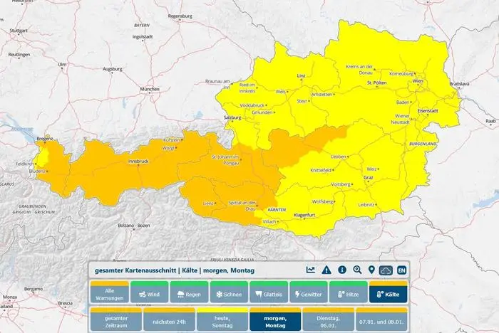 Die Kältewarnung der Geosphere