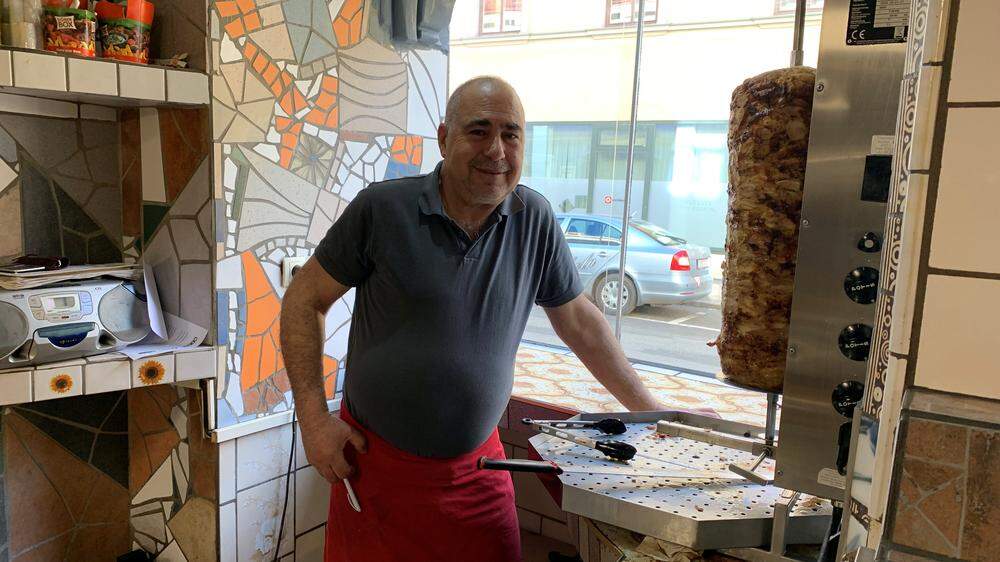An seinem jetzigen Standort in der Homanngasse in Leoben ist Abdullah Aydin (61) mit seinem Kebab-Geschäft auch schon seit 16 Jahren 