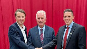Vizebürgermeister Markus Brunner, Bürgermeister Karl Fadinger und Fadingers designierter Nachfolger Manuel Gößler (von links)