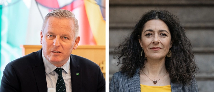 Sportreferent und Landeshauptmann Kunasek (FPÖ) und Grünen-Chefin Sandra Krautwaschl