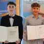 Die beiden Maturanten Maurice Gschiel (l.) und David Zwigl sorgten mit ihren schulischen und wissenschaftlichen Leistungen für viel Anerkennung