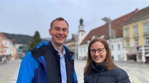 Leobens VP-Vizebürgermeister Reinhard Lerchbammer und Astrid Baumann, Obfrau der Wirtschaftskammer Leoben