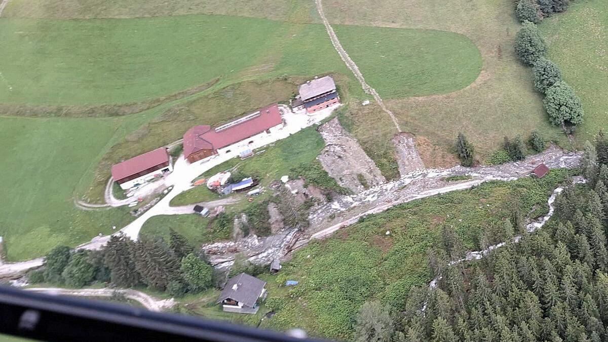 Beim Gehöft der Familie Hubert Wallner in Liesing in Wald am Schoberpass wurde das hofeigene Kraftwerk zerstört