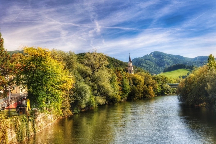 Herbst an der Mur in Leoben