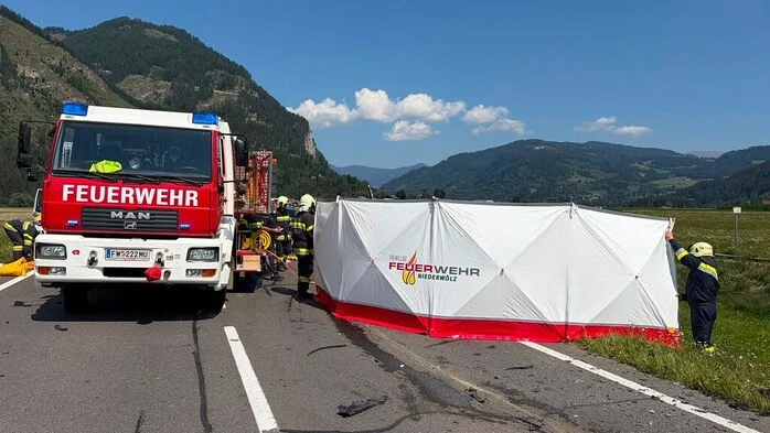 Die Unfallstelle an der B 96 in Frojach