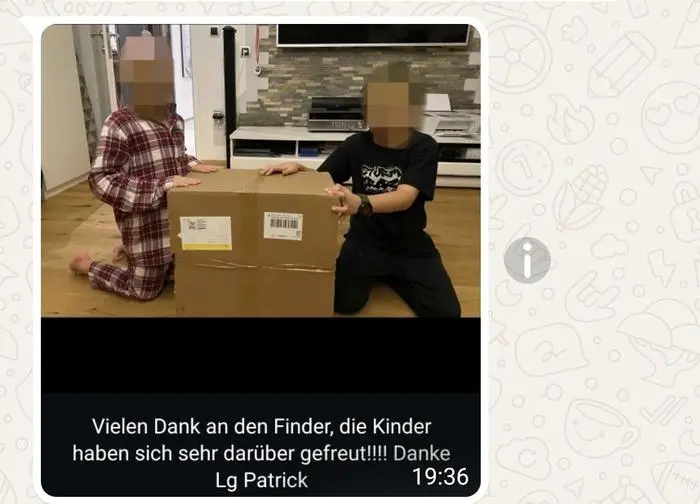 Gut verpackt erreichte der Luftballon wieder die Kinder, die ihn losgeschickt haben