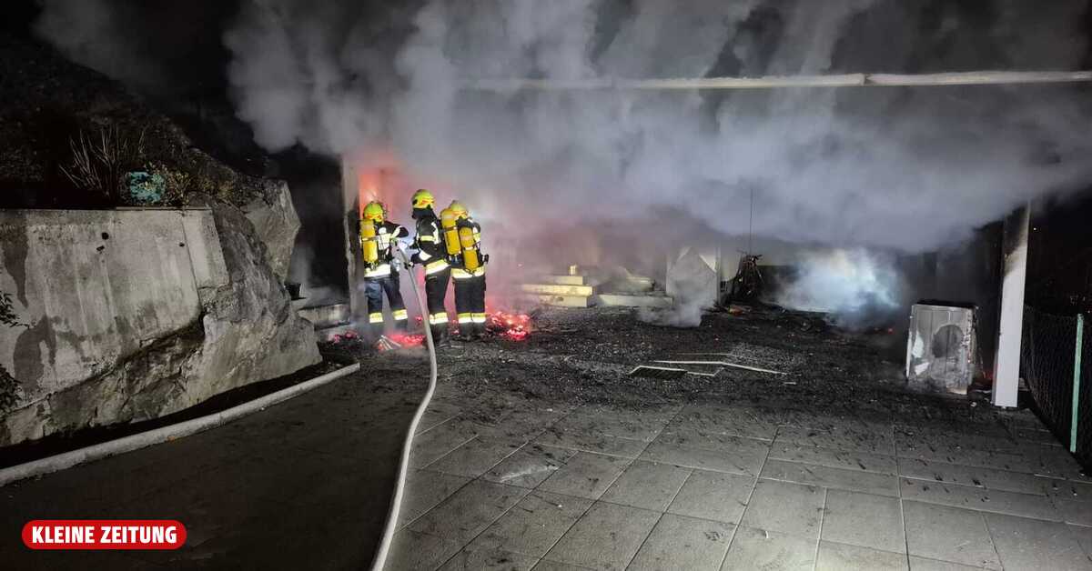 Defekter E-Scooter-Akku löste Brand in Garage und Carport aus