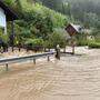 Überschwemmung am Oberlauf der Mürz bei Neuberg