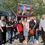 SPÖ-Tour im Bezirk: Links außen die regionale EU-Kandidatin Carina Mayerhofer-Leitner, Mitte: Maria Fischer und Elisabeth Grossmann und Mürzzuschlags Bürgermeister Karl Rudischer (rechts außen)