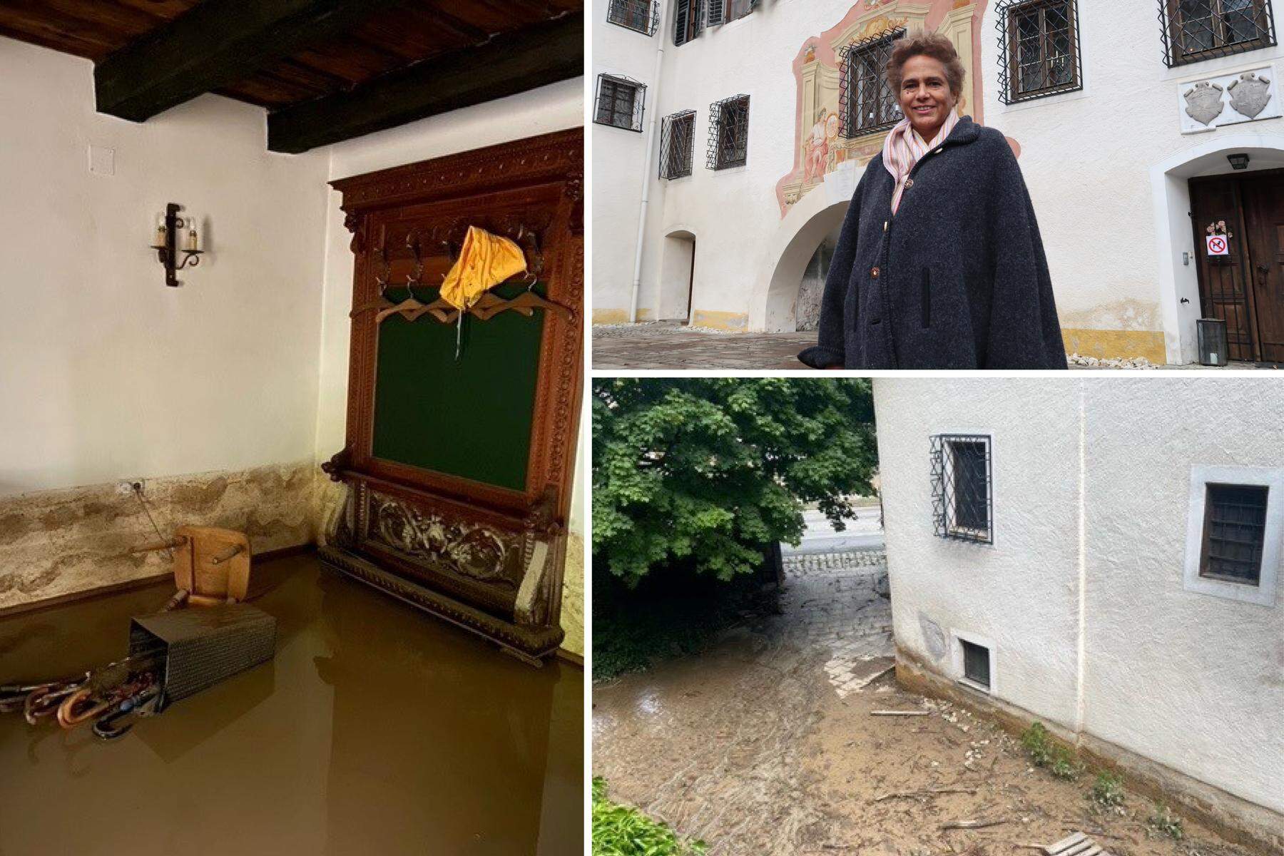 Überschwemmung: Nach heftigen Unwettern: Schloss Thörl steht „unter Wasser“ 