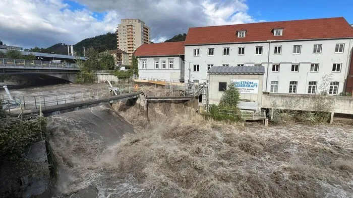 Der Unterlauf der Mürz in Bruck