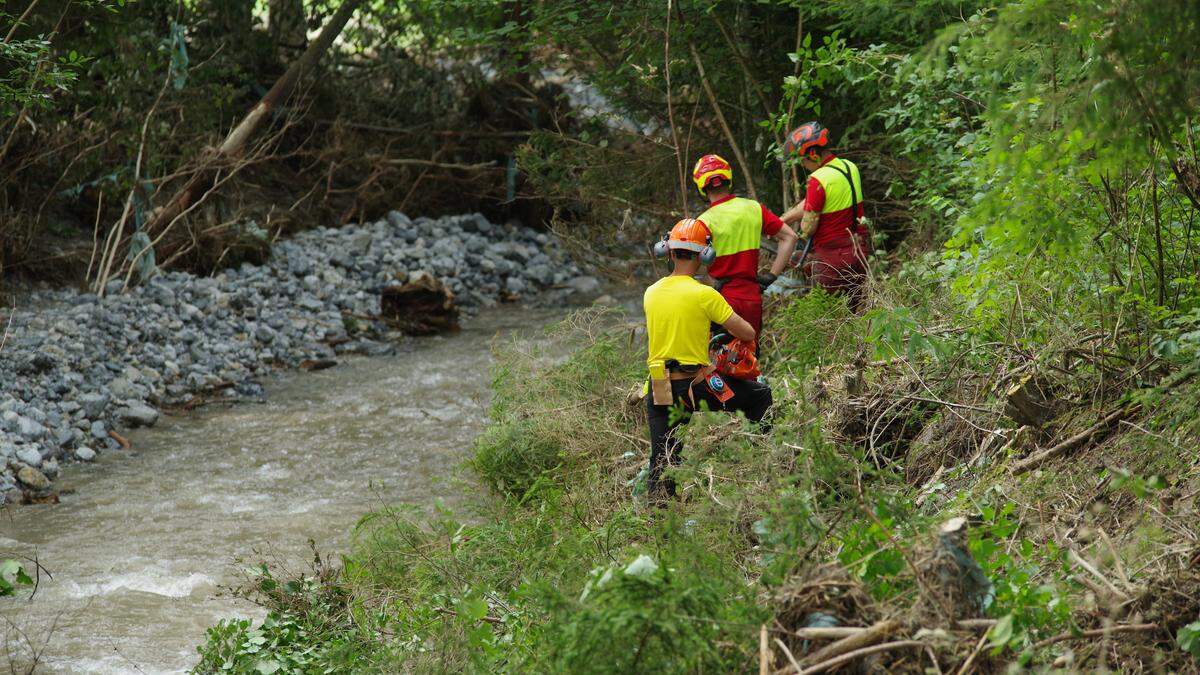 Der Bundesheer-Forsttrupp bei der Arbeit am Feistringbach in Aflenz