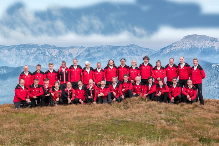 Die Bergrettungsmitglieder der Ortsstelle Mürzzuschlag heute