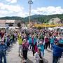 Hunderte Menschen tanzten am Samstag am Hauptplatz der Kornmesserstadt
