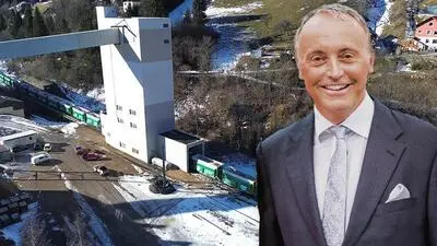 Die Verladestation im Bereich des Erzberges sowie der Brucker Innofreight-Chef Peter Wanek-Pusset