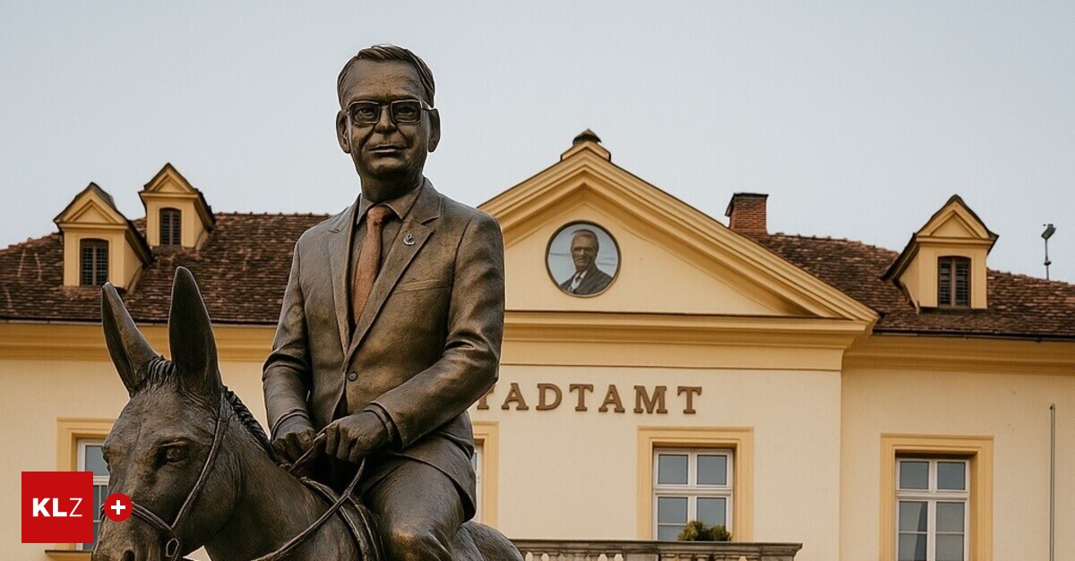 April, April im Bezirk: Löschfahrrad und Reiterstatue für Bürgermeister