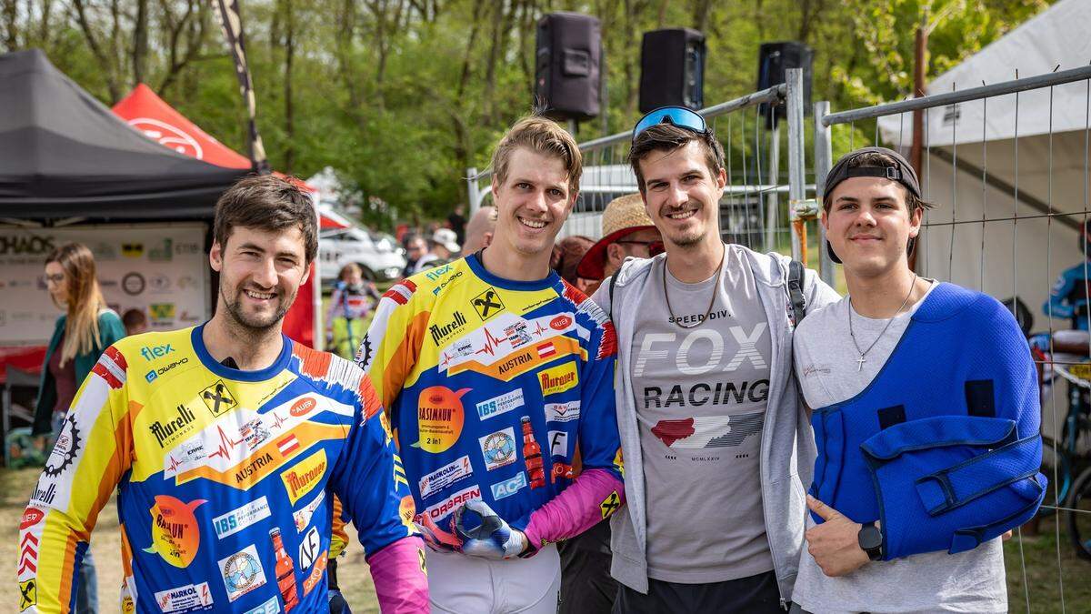 Eduard Horn, Fabian Kogler, Andreas Kogler und Lukas Kogler bilden das BMX Team Mühlen-Erfolgsquartett