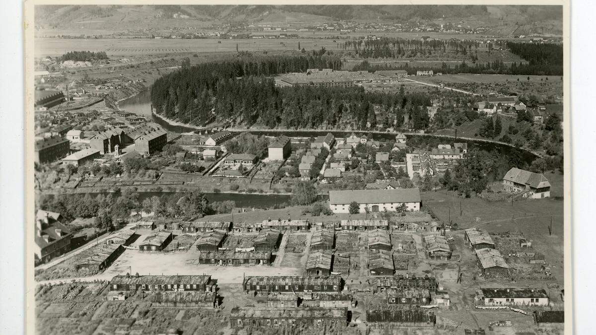 Lager Liechtenstein um 1947, auf dem heutigen Gelände des Bauhofes Judenburg