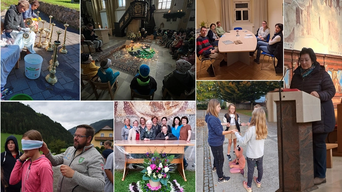 Kirchliches Ehrenamt kann ganz unterschiedlich ausschauen: Kindergruppen, Blumenschmuck, Lektoren-Tätigkeit, Liturgiekreis oder filigrane Reinigungsarbeiten 