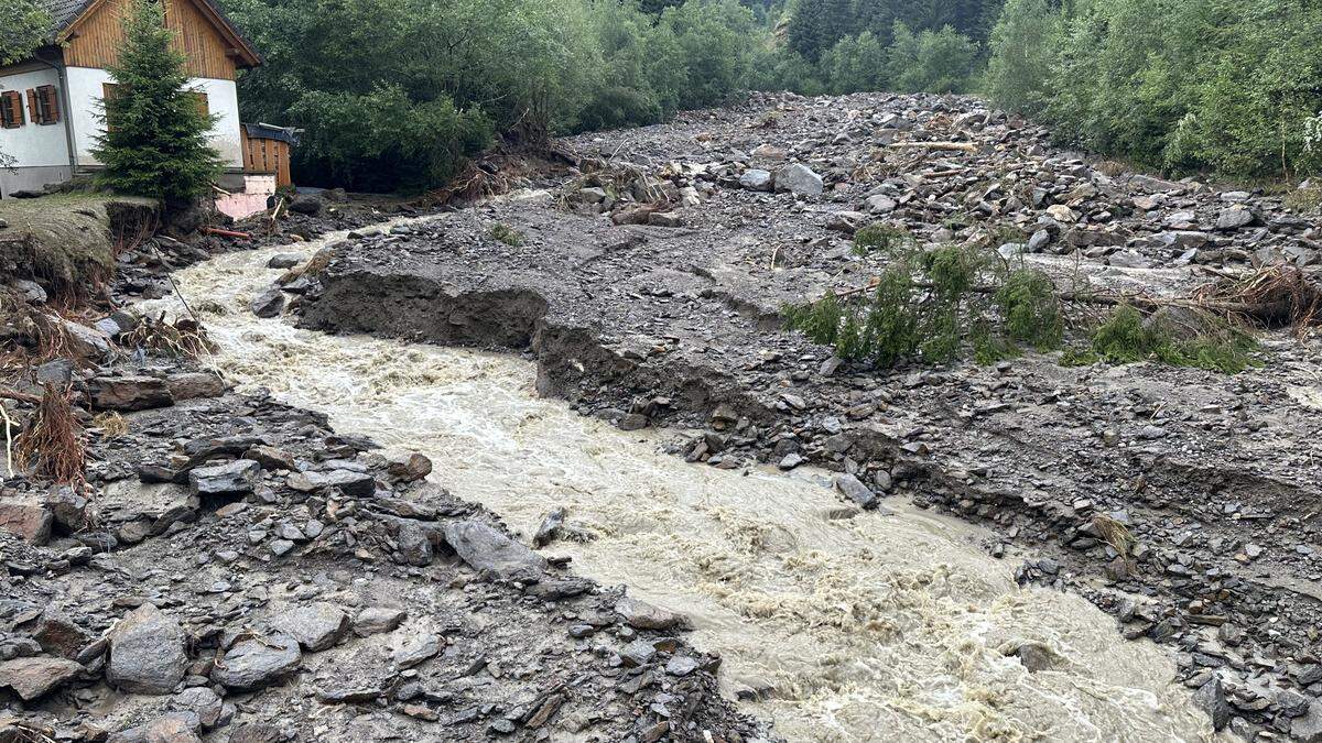 Das Unwetter richtete am Lachtal enormen Schaden an