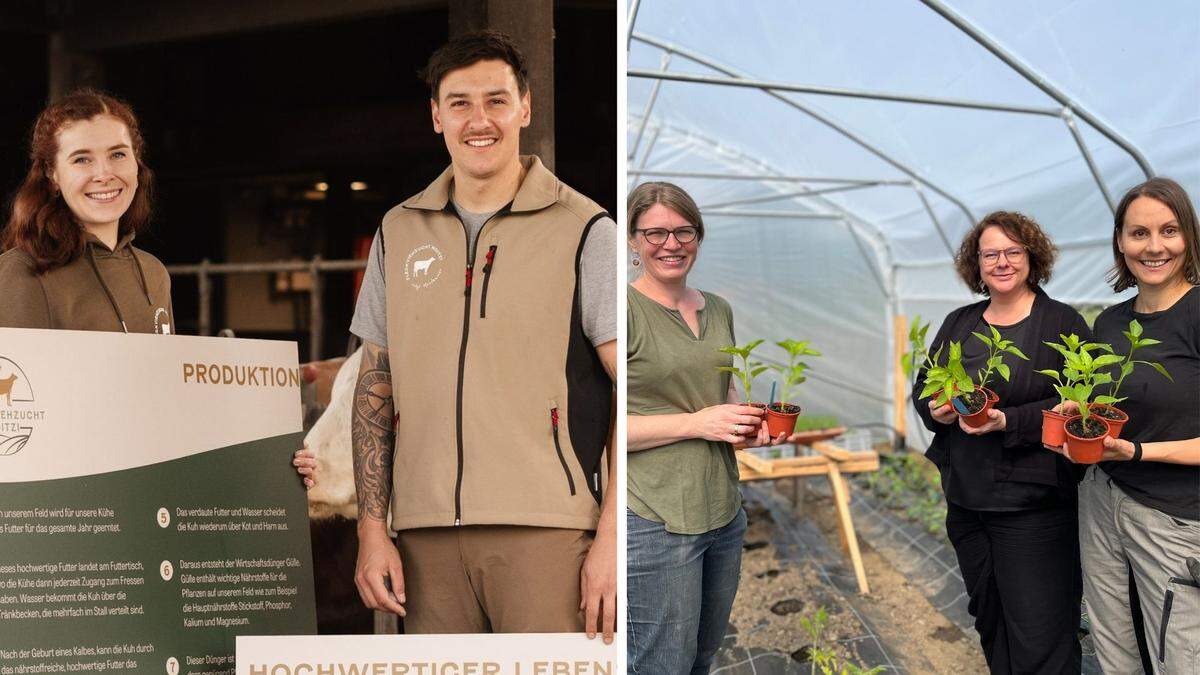 Verena Schöllauf, Bernhard Moitzi und Martina Galler (2. von rechts) sind für den Newcomerpreis der Landwirtschaftskammer nominiert